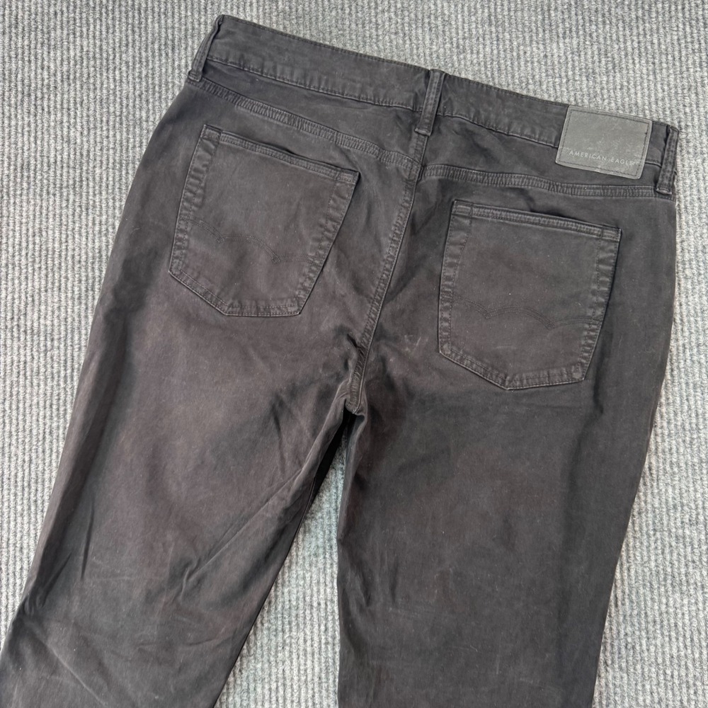 American Eagle Flex Pants‎ Mens 36x35 Black Slim Straight Cotton Blend